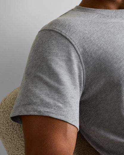 100% Organic Cotton Slub Crewneck Tee - S / Heather Grey