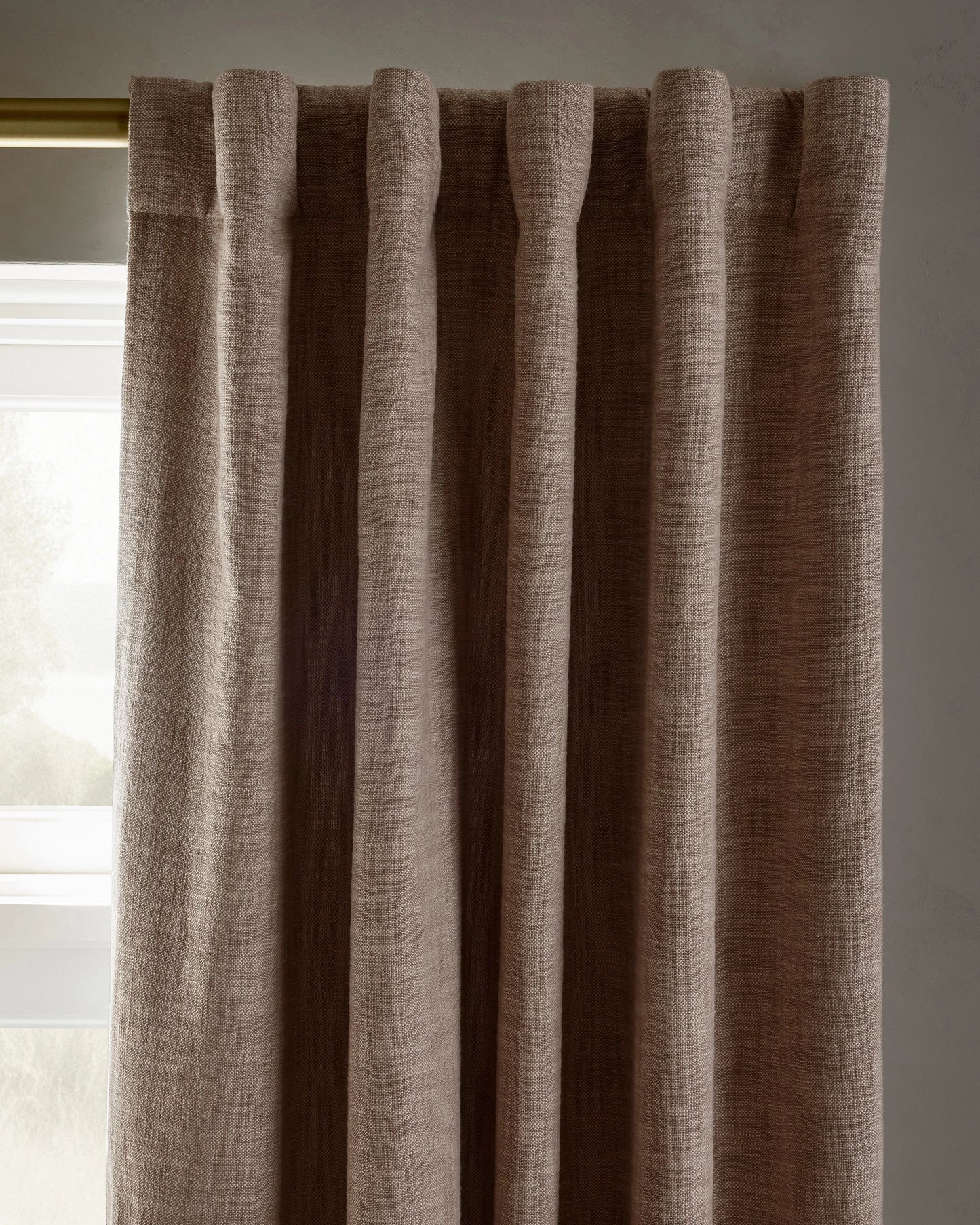 Textured Cotton True Blackout Curtain - 48x84 / White