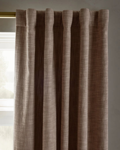 Textured Cotton True Blackout Curtain - 48x84 / White