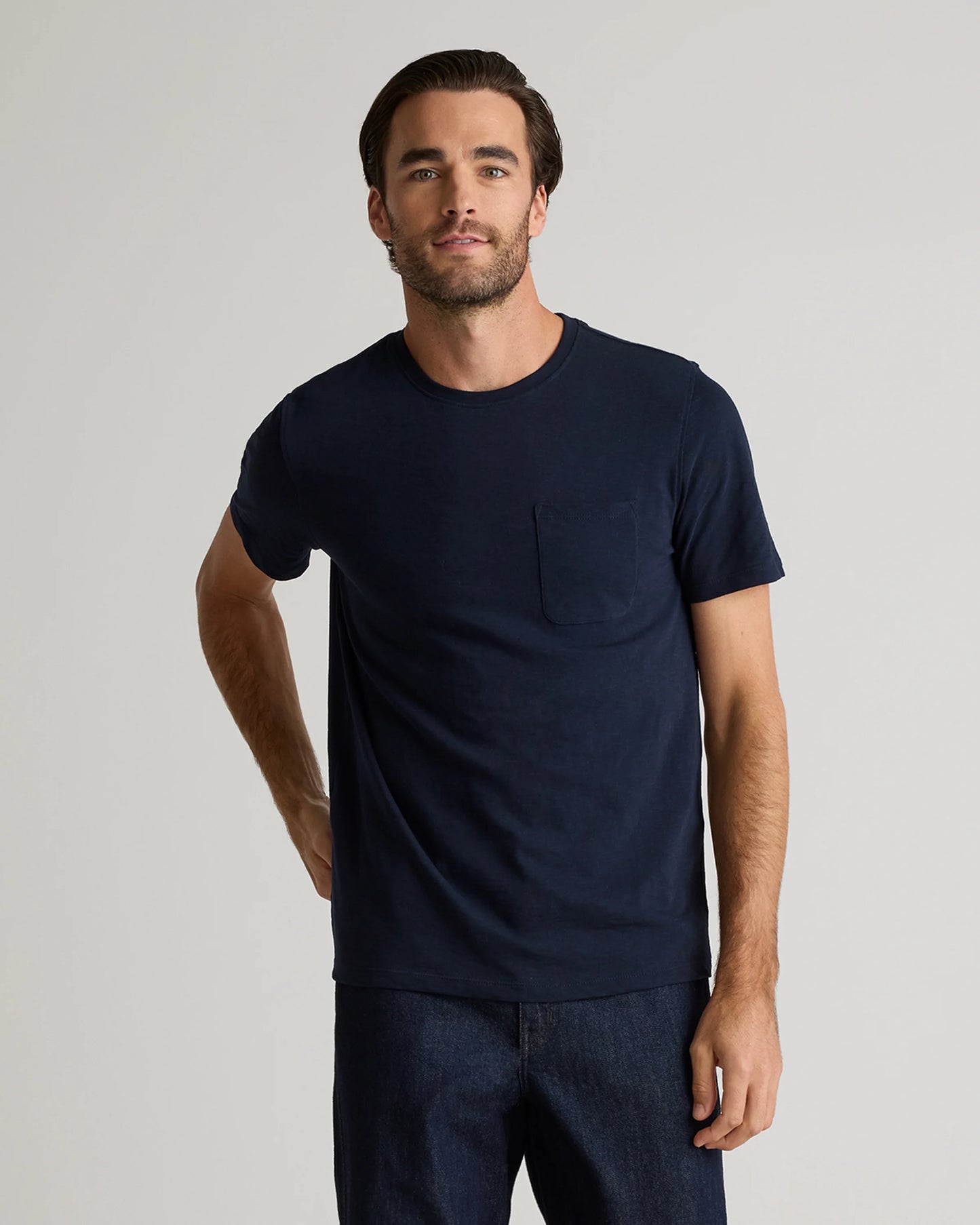 100% Organic Cotton Slub Pocket Tee - S / Bold Black