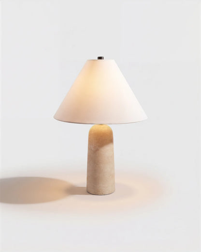 Travertine Table Lamp - Dome / Beige