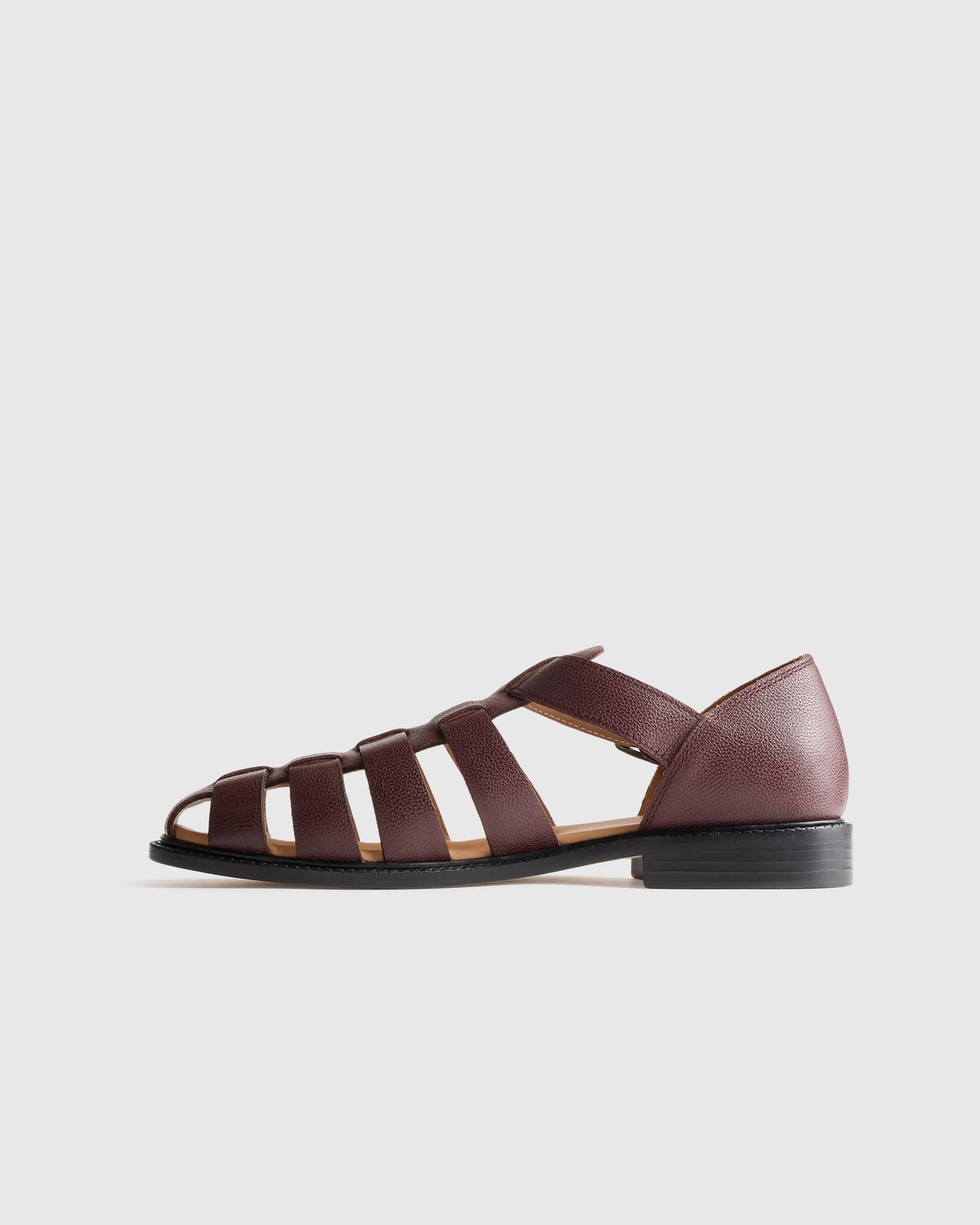 Calfskin Leather Fisherman Sandal - 7 / Black