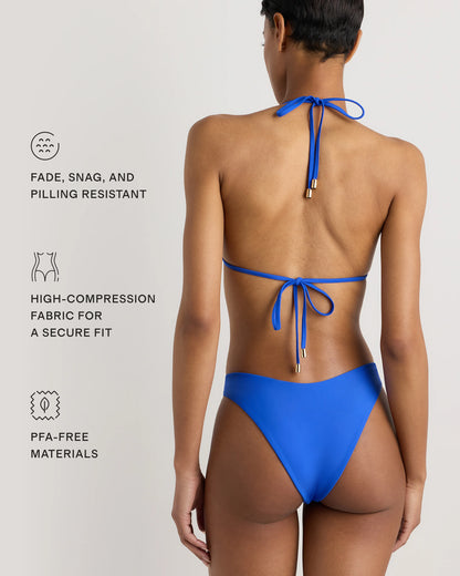 Italian Triangle Bikini Top - XS / Electric Blue Floral