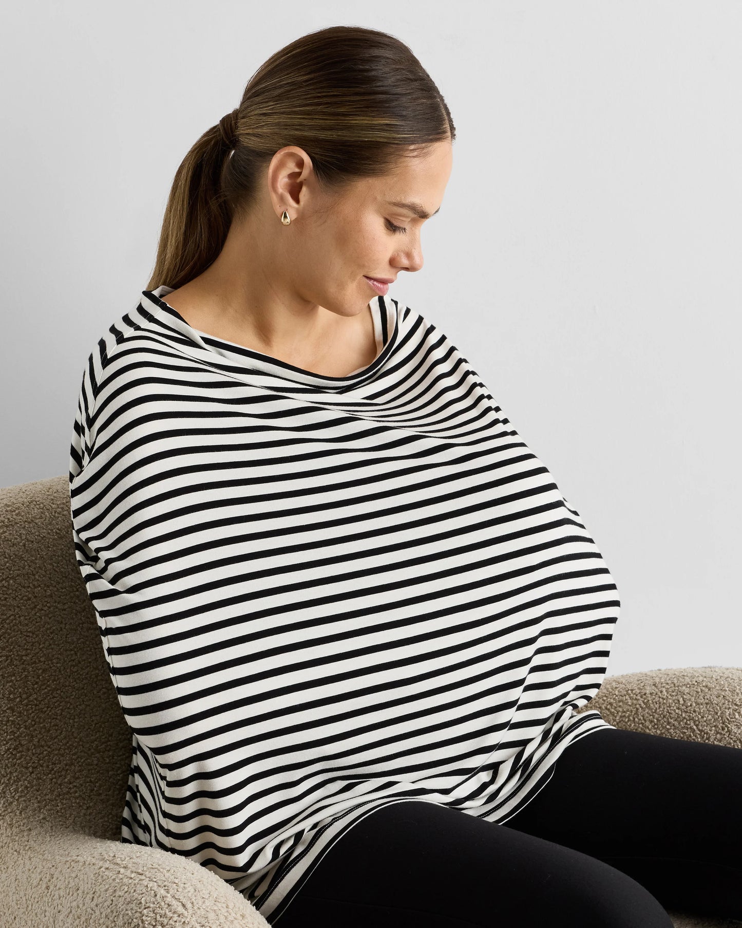 Bamboo 5-in-1 Multi-Use Cover - One Size / Black/White Stripe