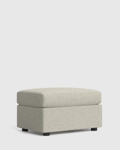 Brennan Ottoman in Performance Basketweave - One Size / Flax