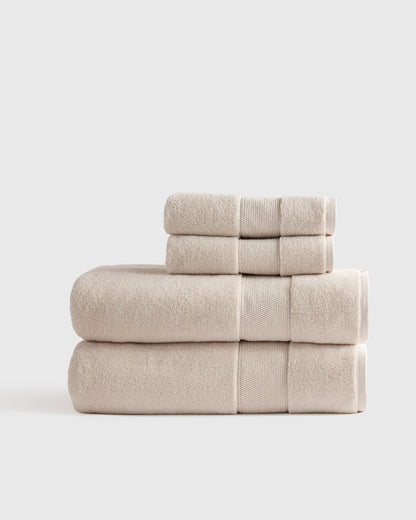 Classic Organic Turkish Cotton Bath Sheet Bundle (4 pieces) - One Size / White