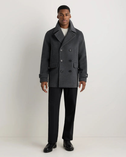 Wool Cashmere Peacoat - XS / Heather Charcoal