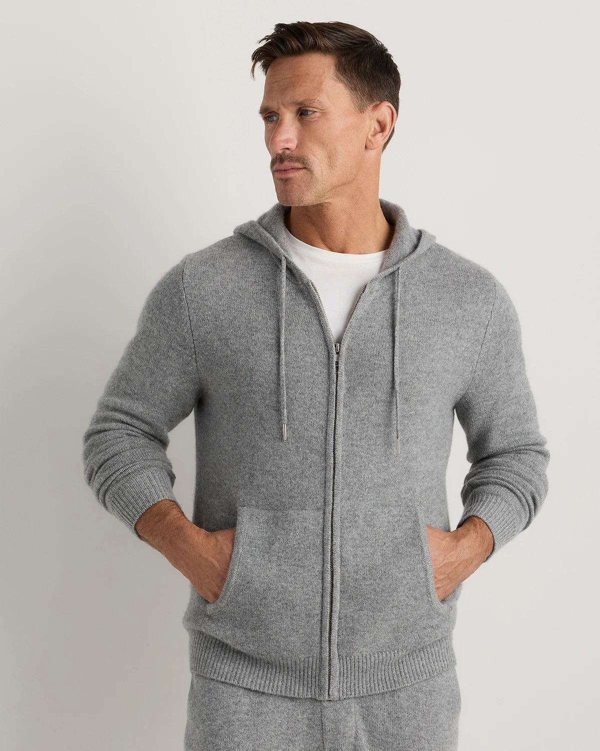 Mongolian Cashmere Full-Zip Hoodie - S / Teak