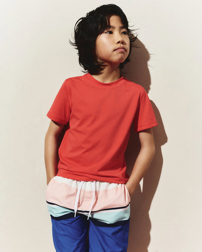 Short Sleeve Rash Guard Top - 6 / Coral Orange