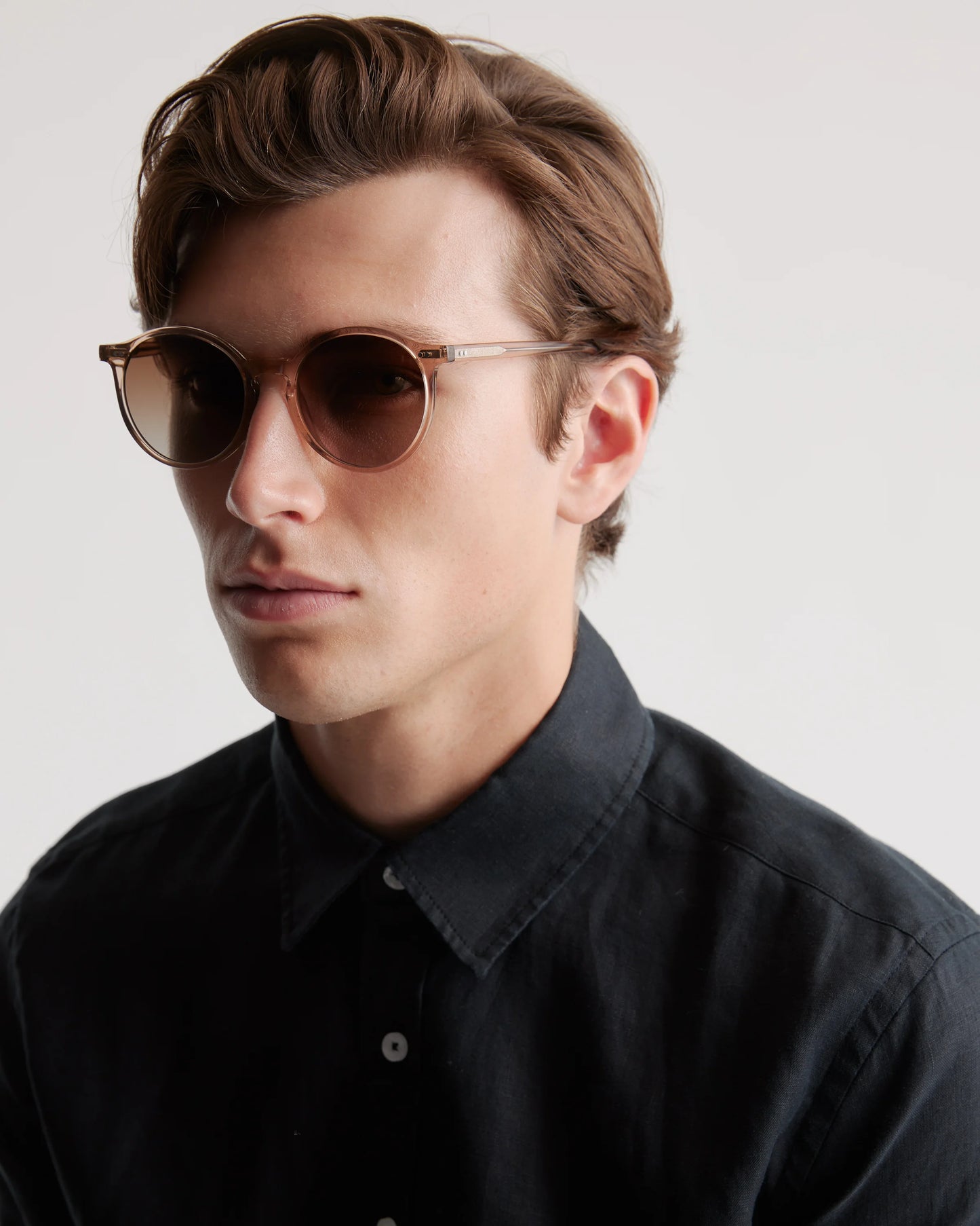 Brixton Polarized Acetate Sunglasses - Standard / Clear Taupe with Brown lens
