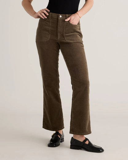 Organic Stretch Corduroy Flare Pants - 0 / Black