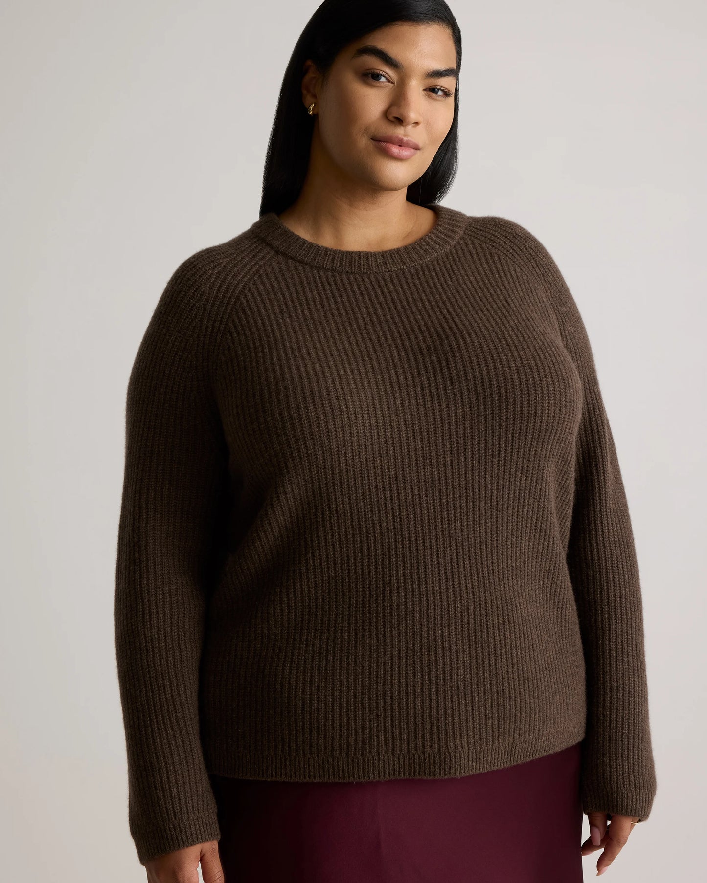 Mongolian Cashmere Fisherman Crewneck Sweater - 1X / Pale Custard Yellow