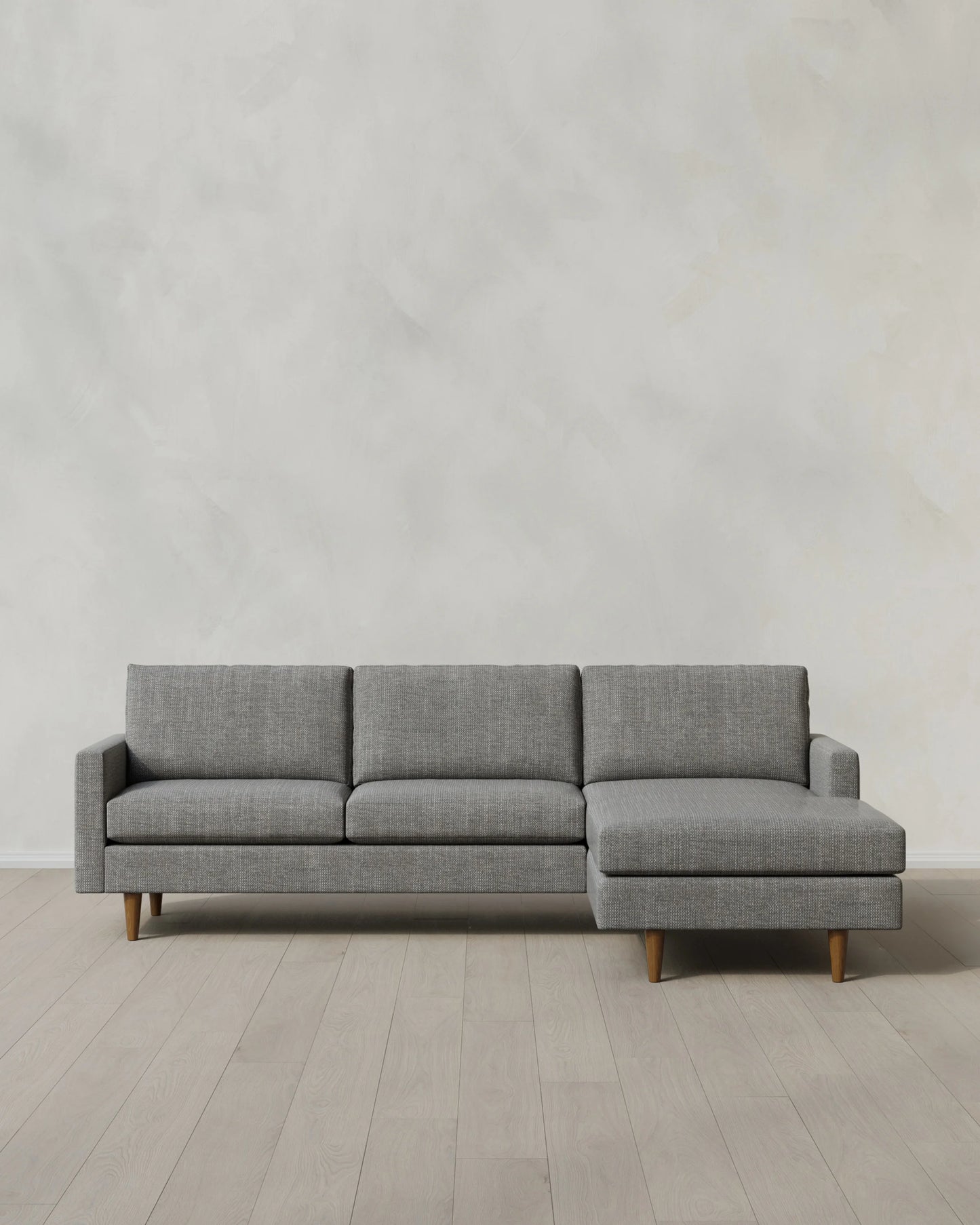 Atlas Midcentury Chaise Sectional in Performance Chenille Linen Blend - 106" Right Arm / Sorrell