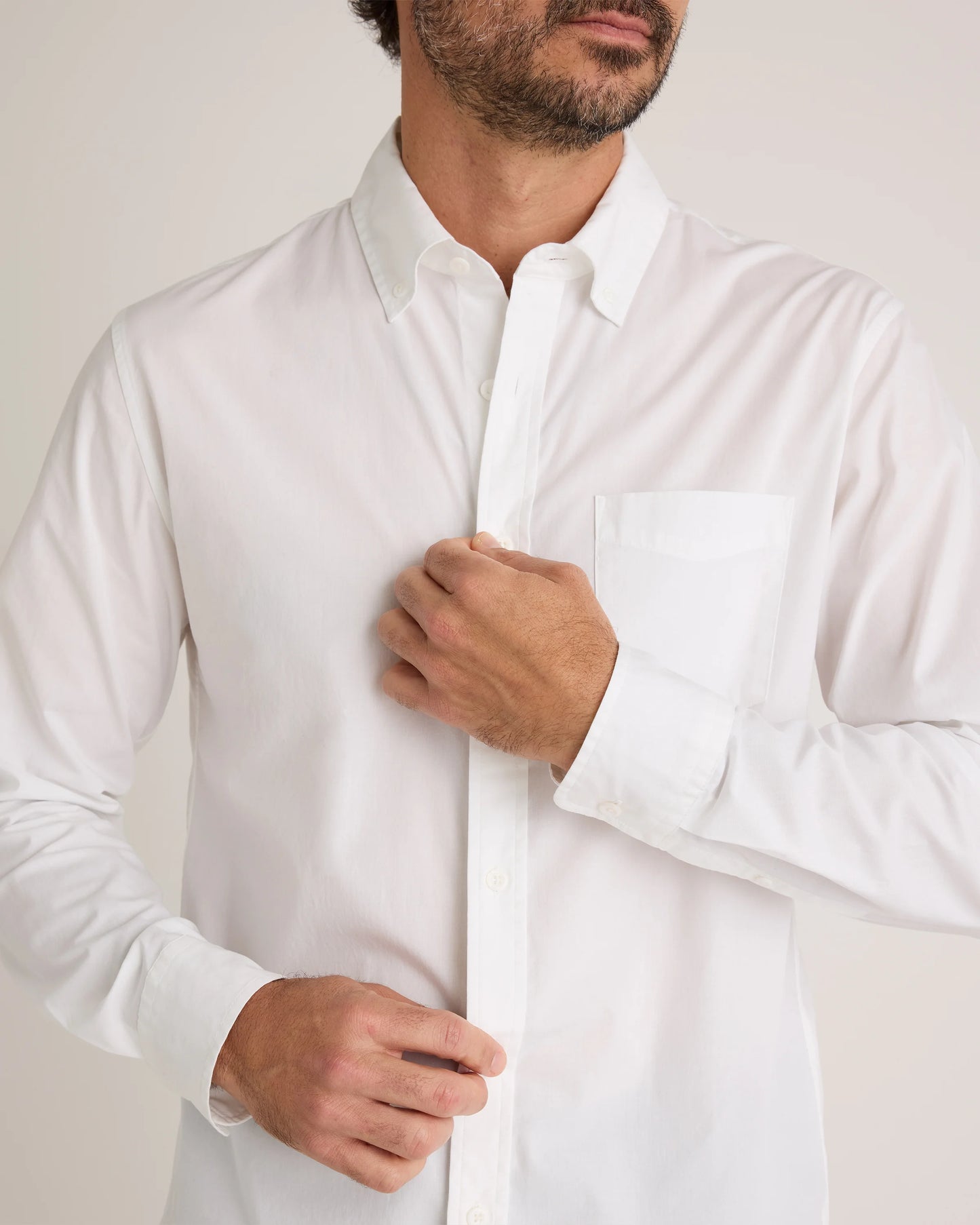Organic Cotton Stretch Poplin Shirt - S / Grey Gingham