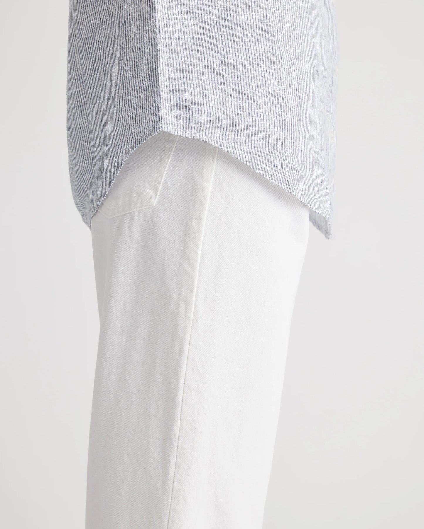 100% European Linen Camp Shirt - XS / Sky Blue Mariner Stripe
