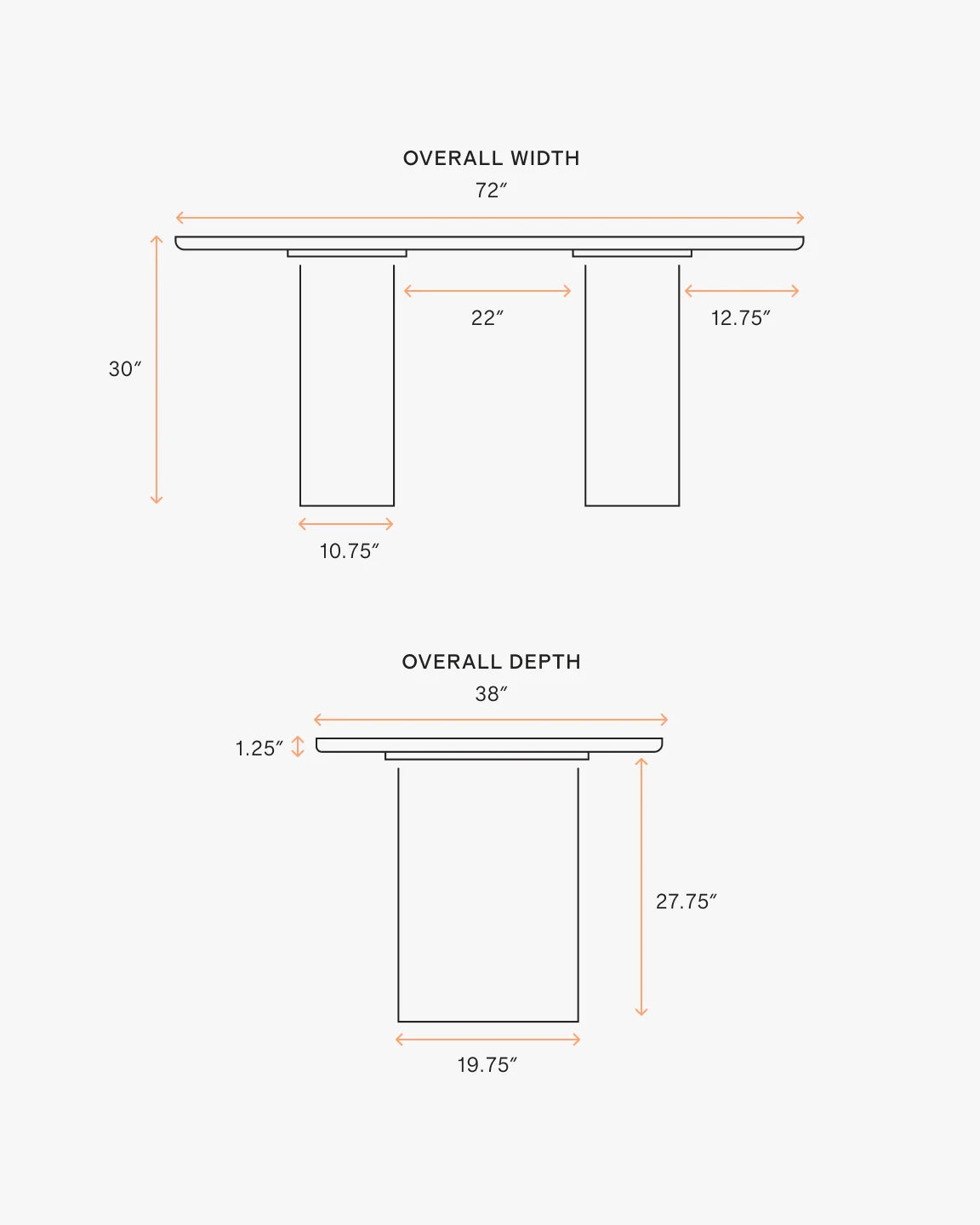 Marble Dining Table with Double Pedestal Base - 72" / Cream/Chestnut