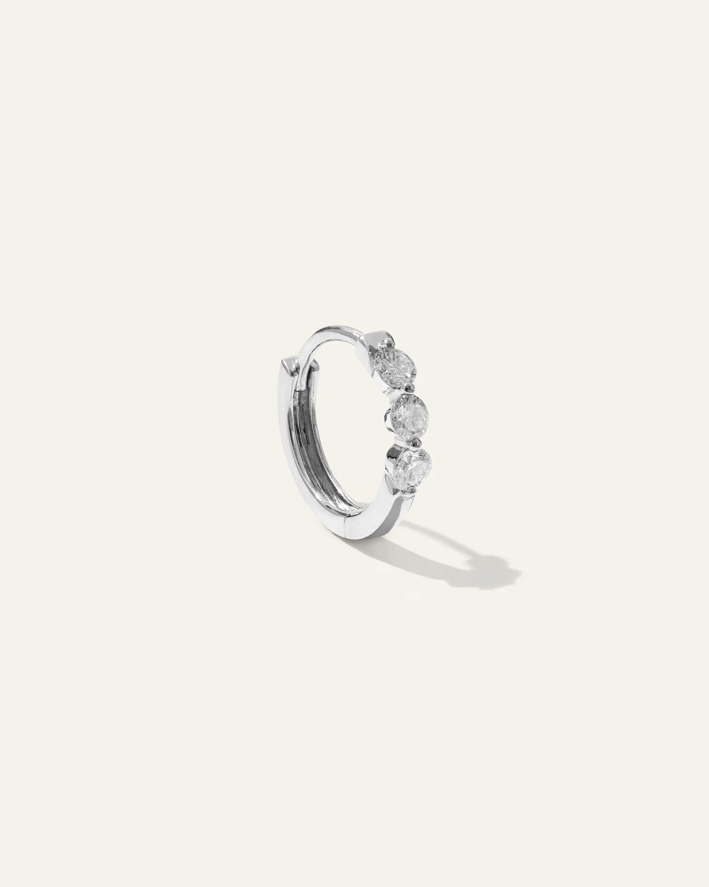 14K Gold Lab Grown Diamond Shared Prong Huggie - One Size / Yellow Gold