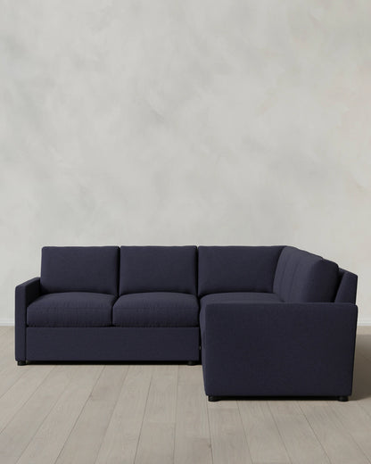 Brennan L Sectional in Performance Basketweave - 99x99 / Flax