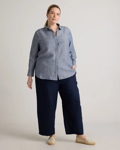 100% European Linen Long Sleeve Shirt - 1X / Flax