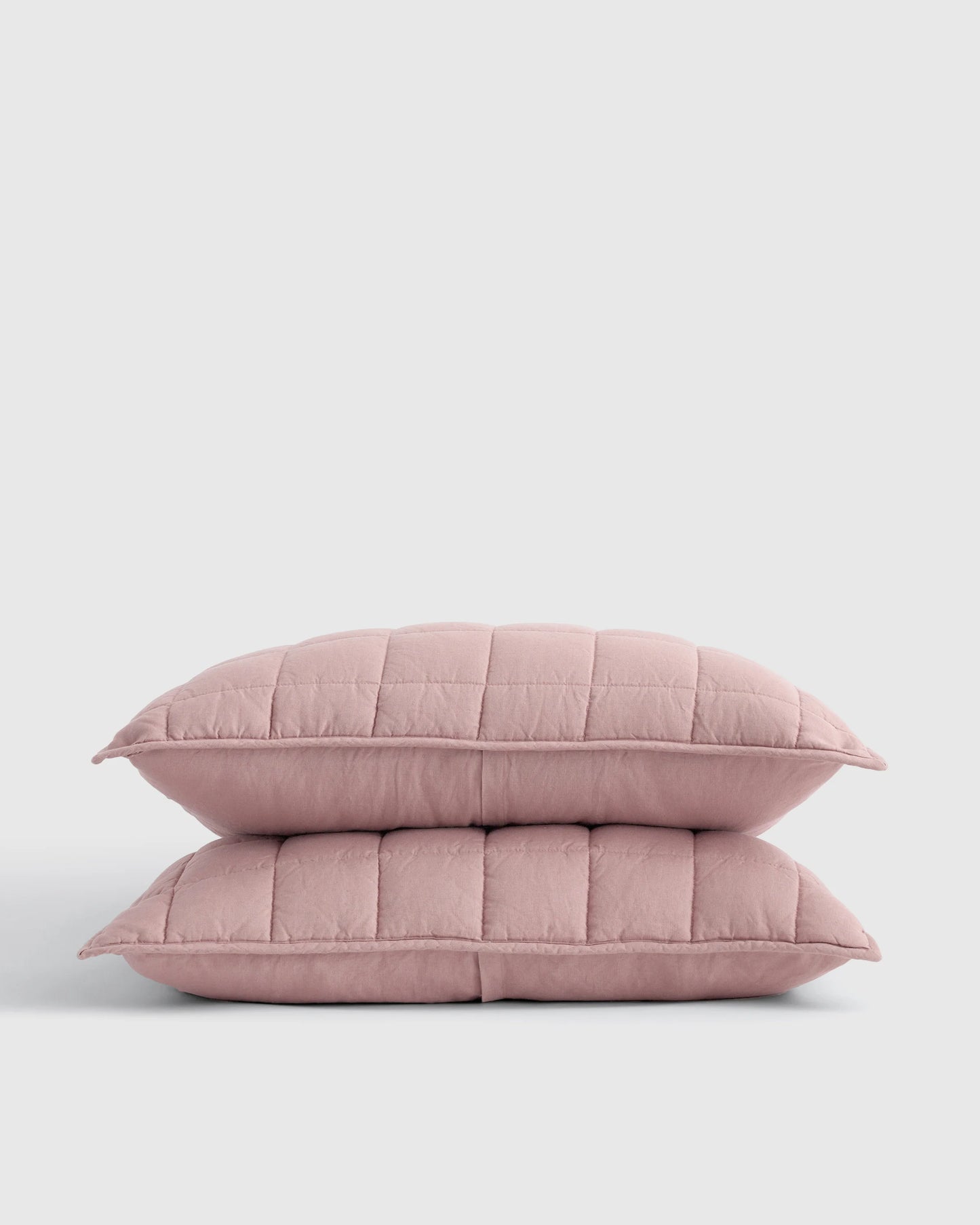European Linen Box Quilted Sham Set - Standard / White