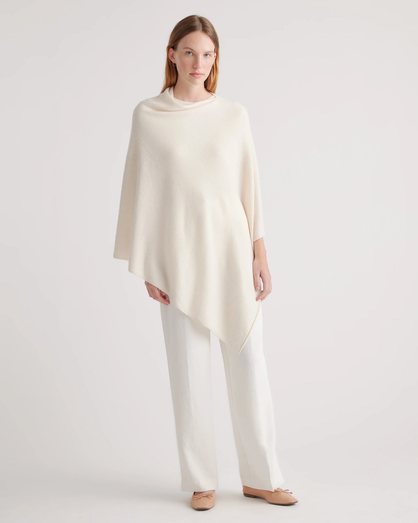 Mongolian Cashmere Poncho - One Size / Heather Grey