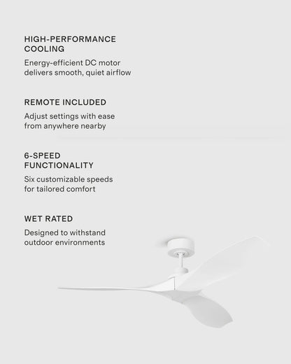 Outdoor Transitional Ceiling Fan - 52" / White