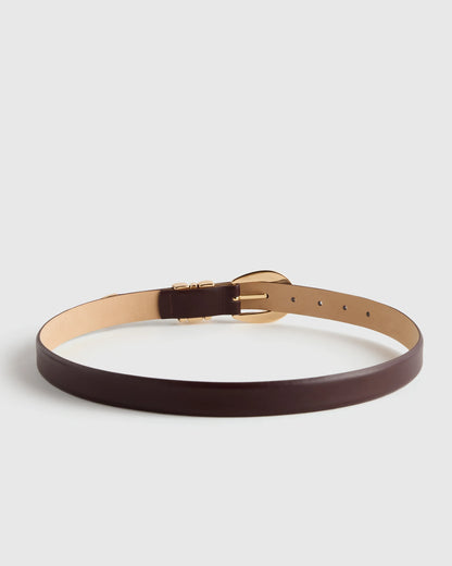 Elissa Triple Keeper European Leather Belt - XS / Black/Gold