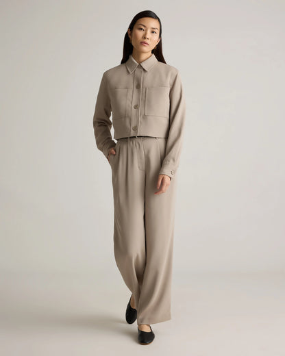 Stretch Crepe Cropped Jacket - XS / Morel