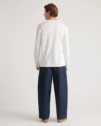 Cotton Modal Long Sleeve Tee - S / Heather Grey