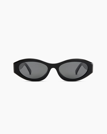 Milan Polarized Acetate Sunglasses - One Size / Black with Grey lens