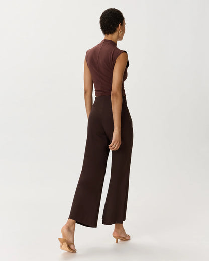Ultra-Stretch Ponte Super Wide Leg Ankle Pants - XS / Olive