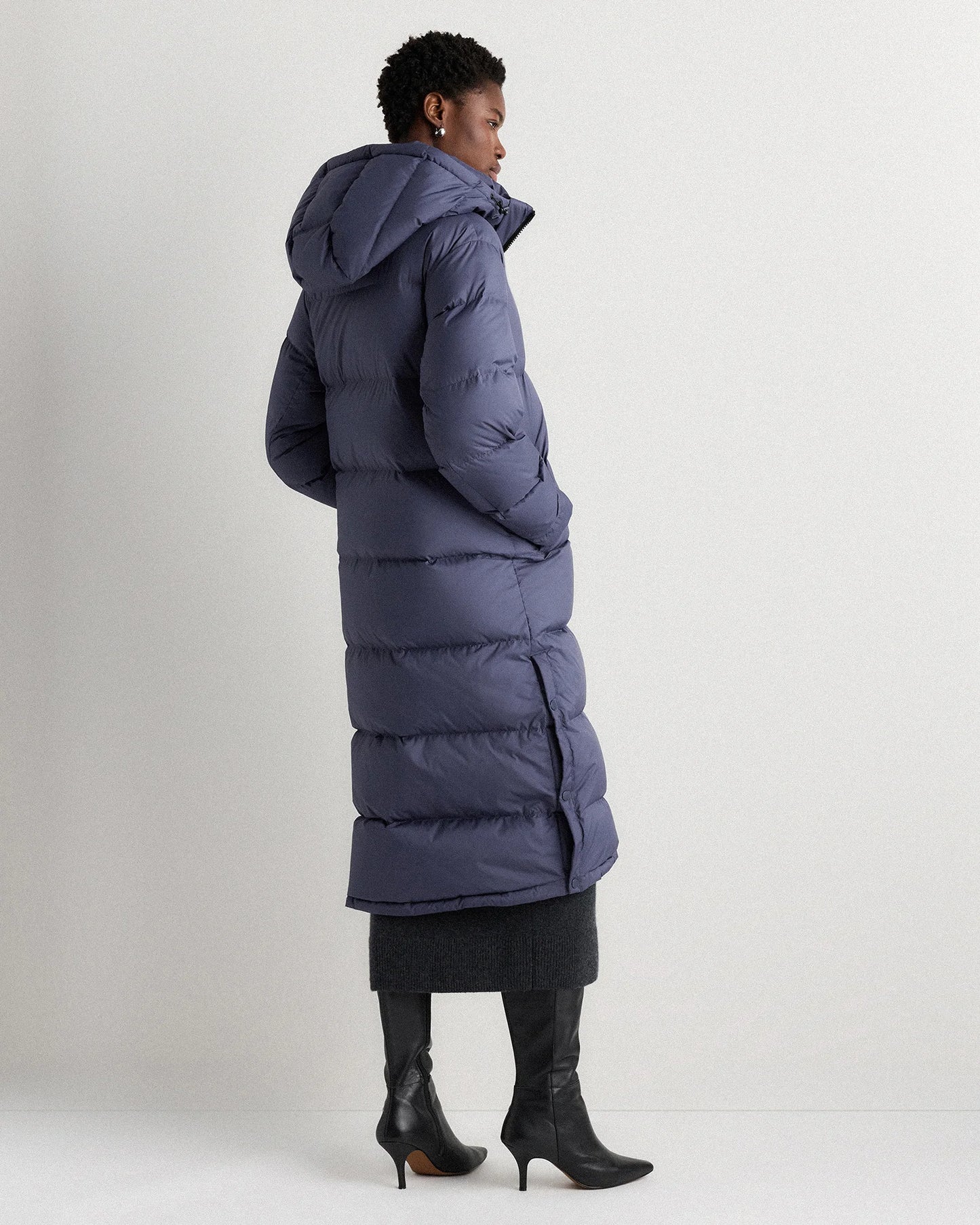 Responsible Down Long Puffer Jacket - XS / Black