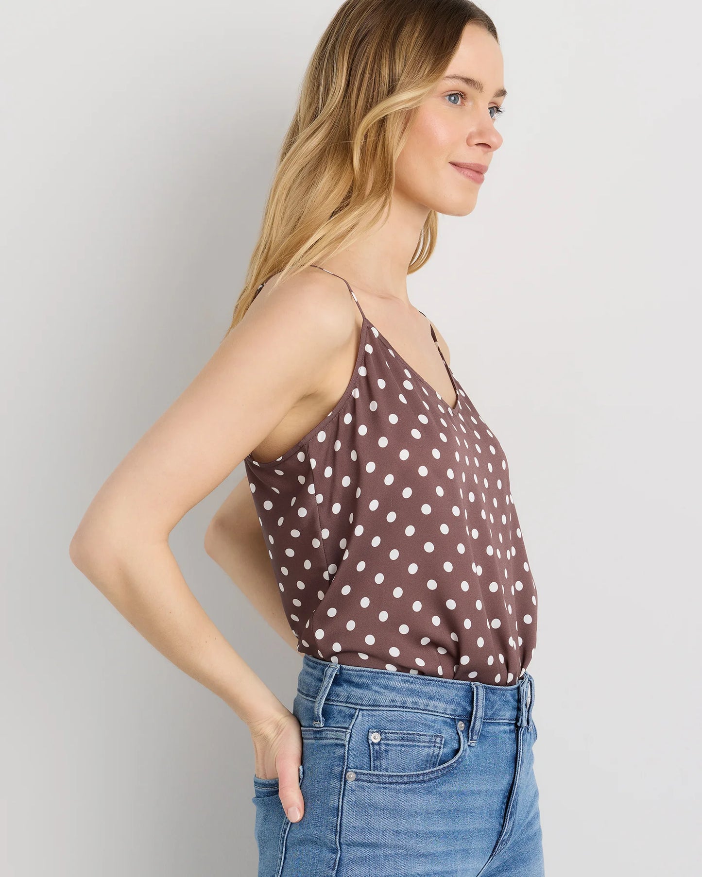 Washable Stretch Silk V-Neck Cami - XS / Ivory