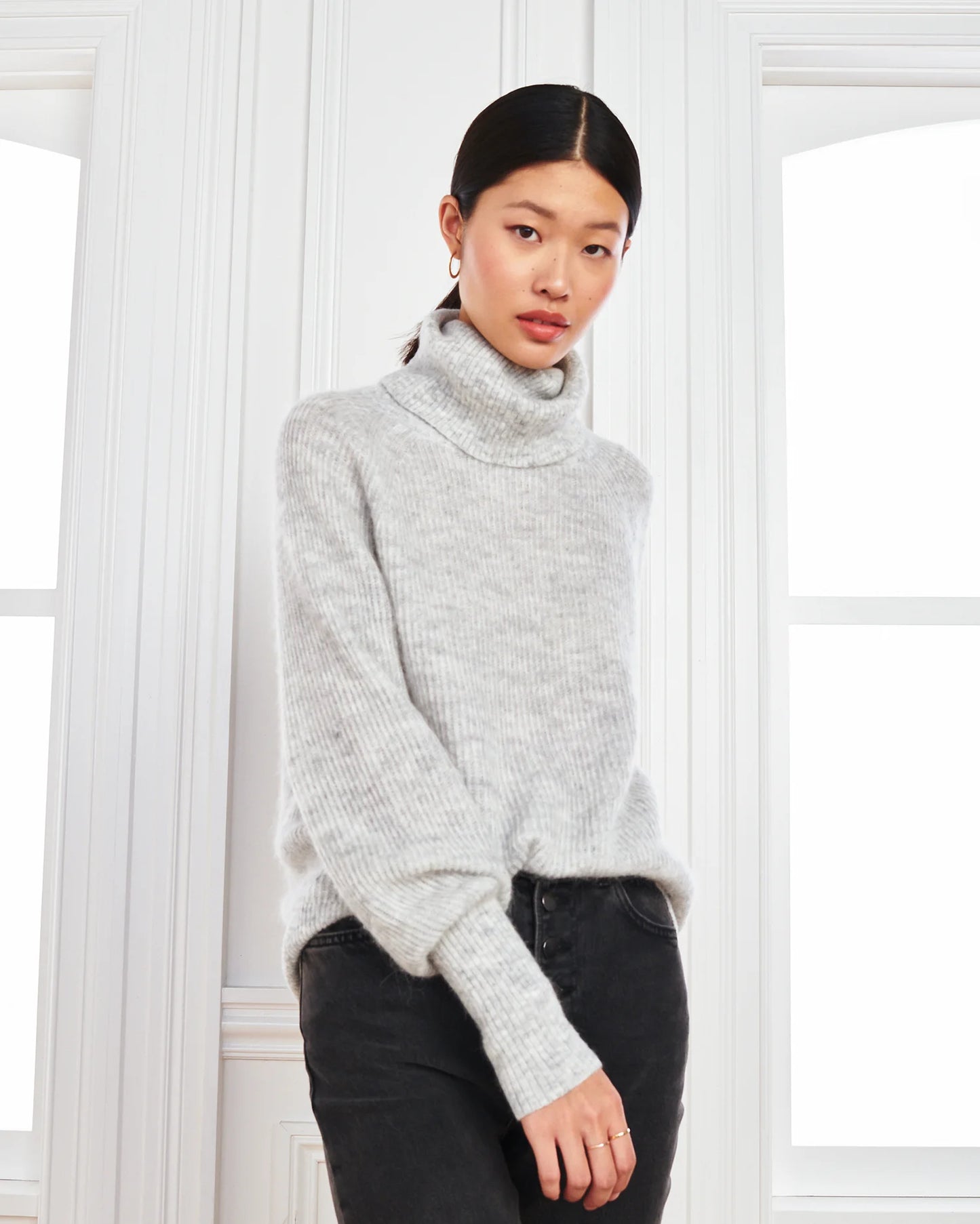 Baby Alpaca-Wool Turtleneck - XS / Light Grey