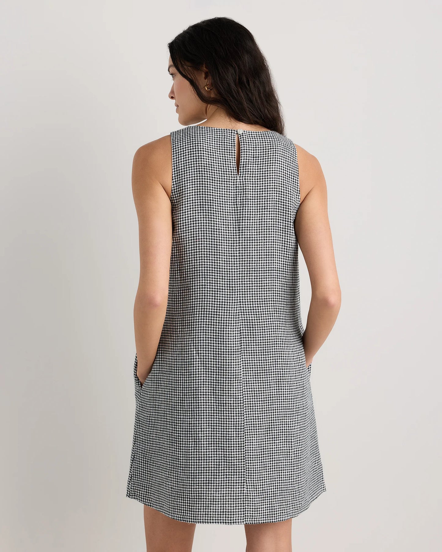 100% European Linen Tank Mini Dress - XS / Martini Olive