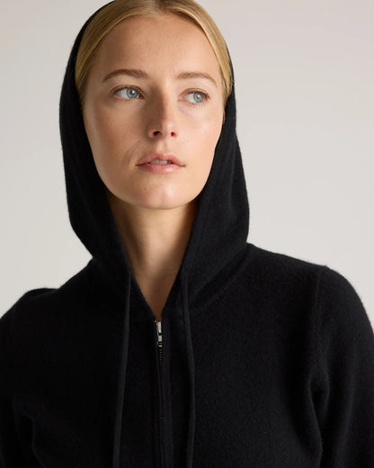 Mongolian Cashmere Full-Zip Hoodie - XS / Heather Grey