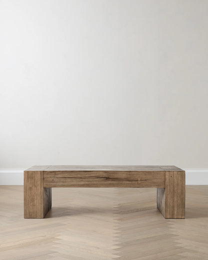 Reclaimed Oak Waterfall Coffee Table - 60" / Weathered Oak