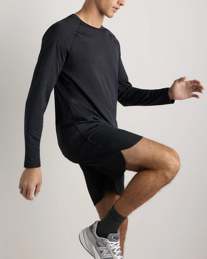 Mesh Performance Training Long Sleeve Tee - S / Heather Navy
