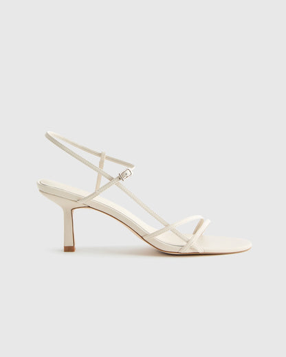Italian Leather 70mm Strappy Heel - 5 / Metallic Gold