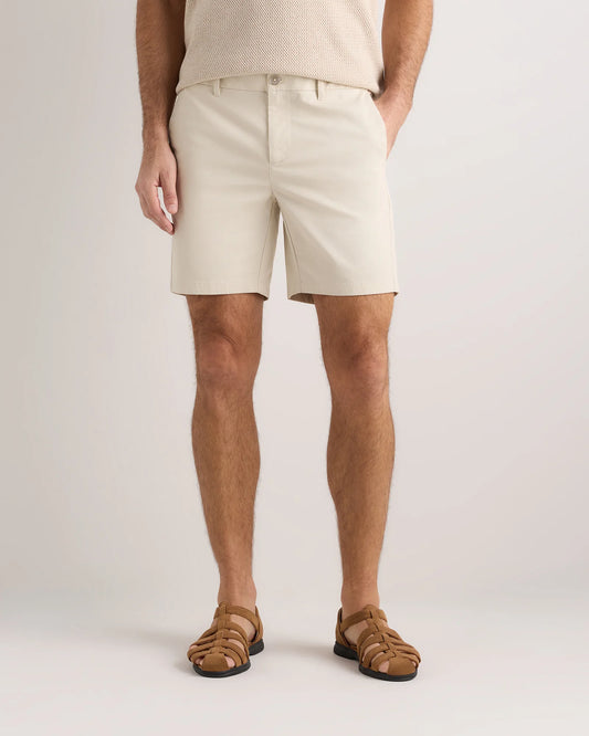Organic Cotton Classic Stretch Chino Shorts - 7" - 30 / Stone