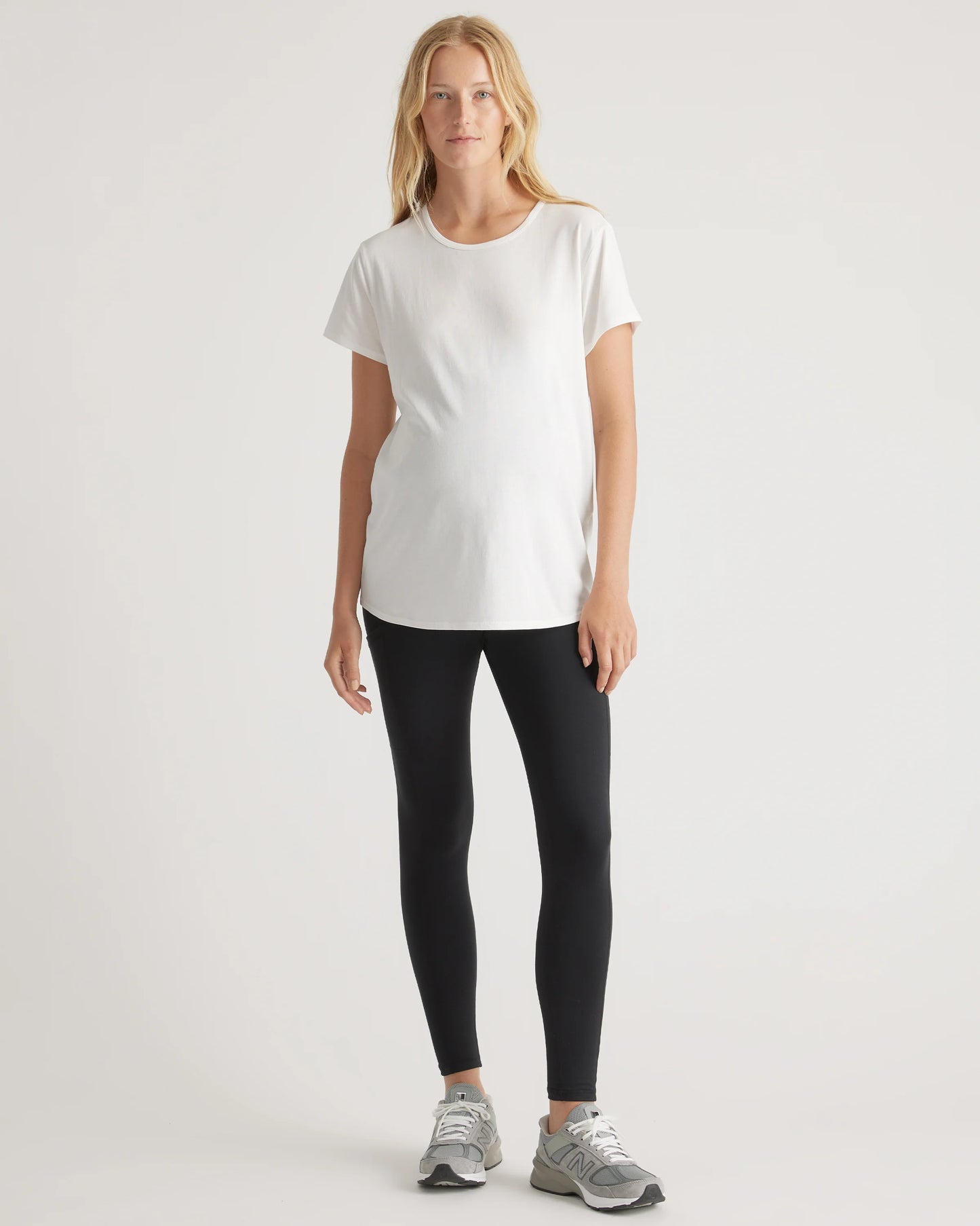 Cotton Modal Maternity Crew Neck Tee (2-pack) - XS / Black/Redwood Brown