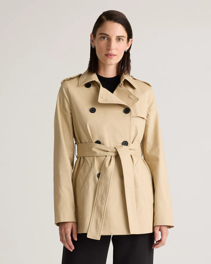 Comfort Stretch Short Trench Coat - XS / Coffee Bean Brown