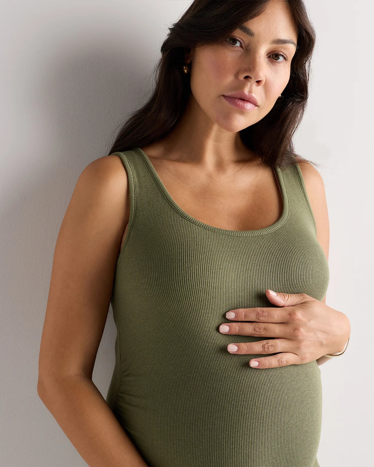 Bamboo Rib Maternity Sleeveless Mini Dress - XS / Black