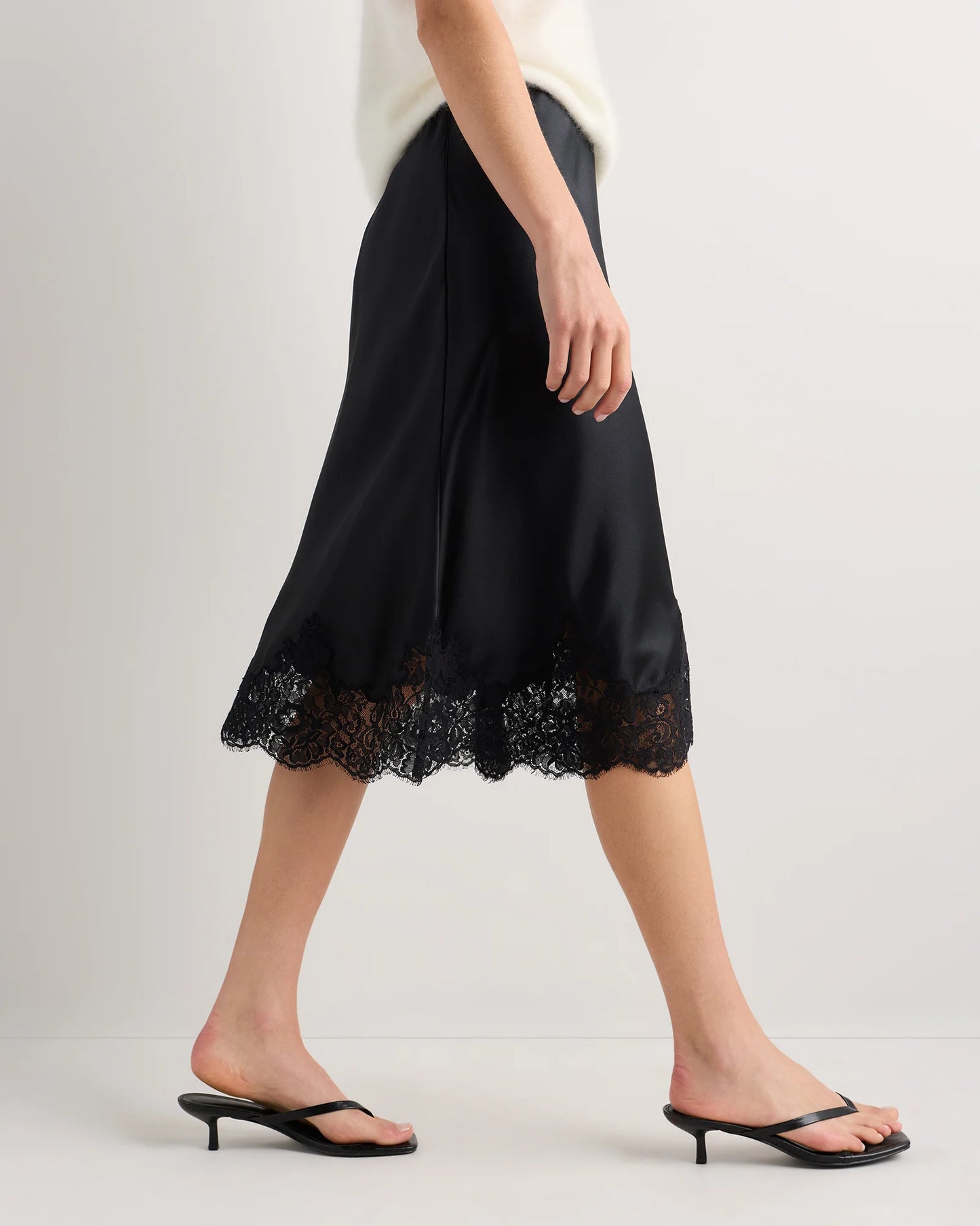 100% Washable Silk Lace Skirt - XS / Vintage Pink