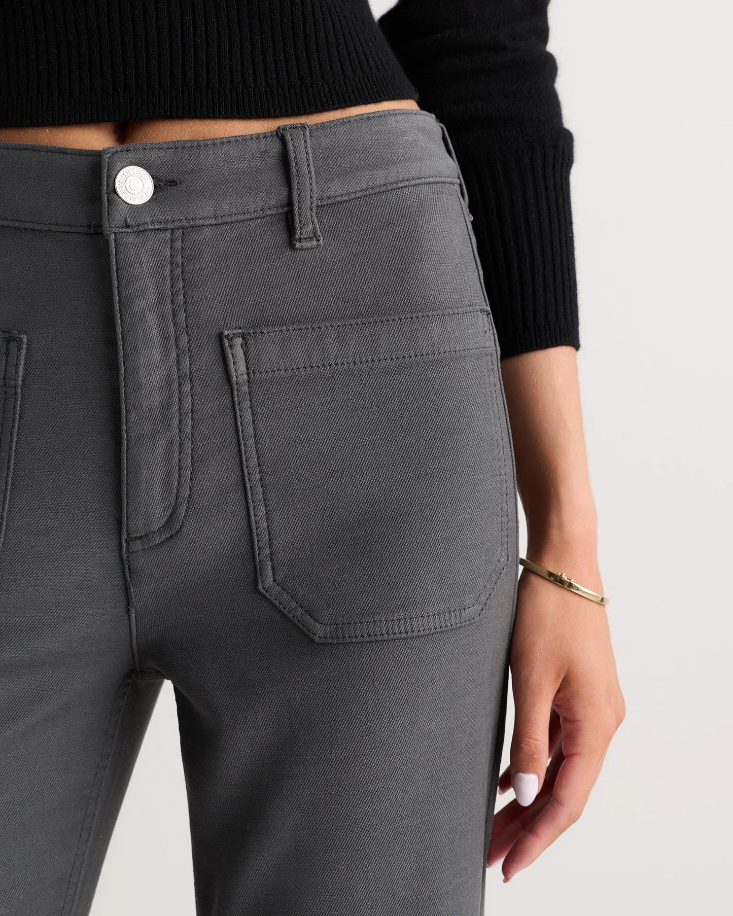 French Terry Wide Leg Pants - 0 / Deep Navy