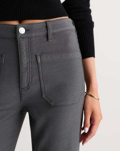 French Terry Wide Leg Pants - 0 / Deep Navy