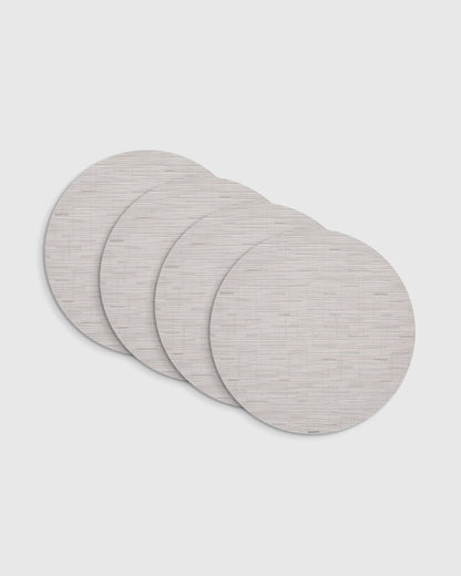 Bamboo Easy-Care Round Placemat, Set of 4 by Chilewich - One Size / Coconut