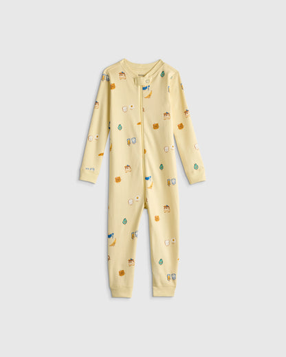 100% Organic Cotton One Piece Pajama - 2T / Navy Stripe