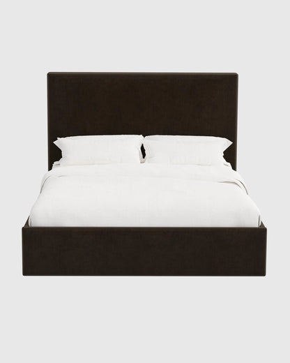 Square Bed in Performance Velvet - Full / Butterscotch