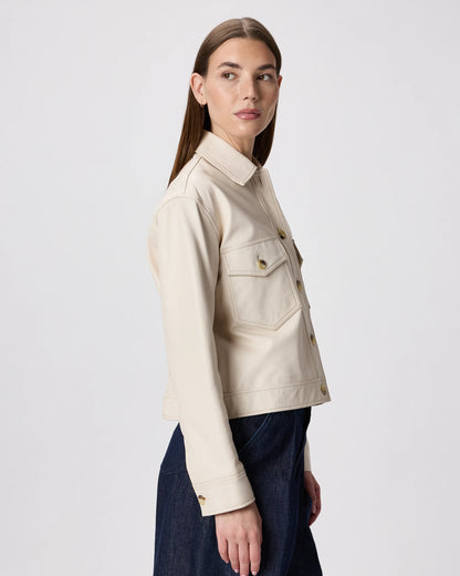 100% Leather Cropped Jacket - XS / Rich Brown